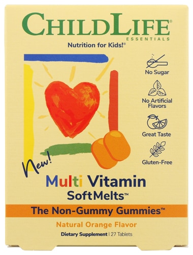 Мультивитаминные SoftMelts натуральный апельсин, 27 жевательных конфет ChildLife