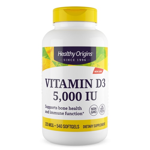 Healthy Origins Витамин D3 – 5000 МЕ – 540 капсул Healthy Origins