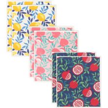 Kitchen Dishcloth Set with Fruit Patterns (8 x 7 in, 6 Pack) Juvale
