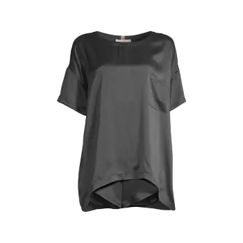 Моющаяся шелковая футболка из двух предметов: пижамный комплект LUNYA