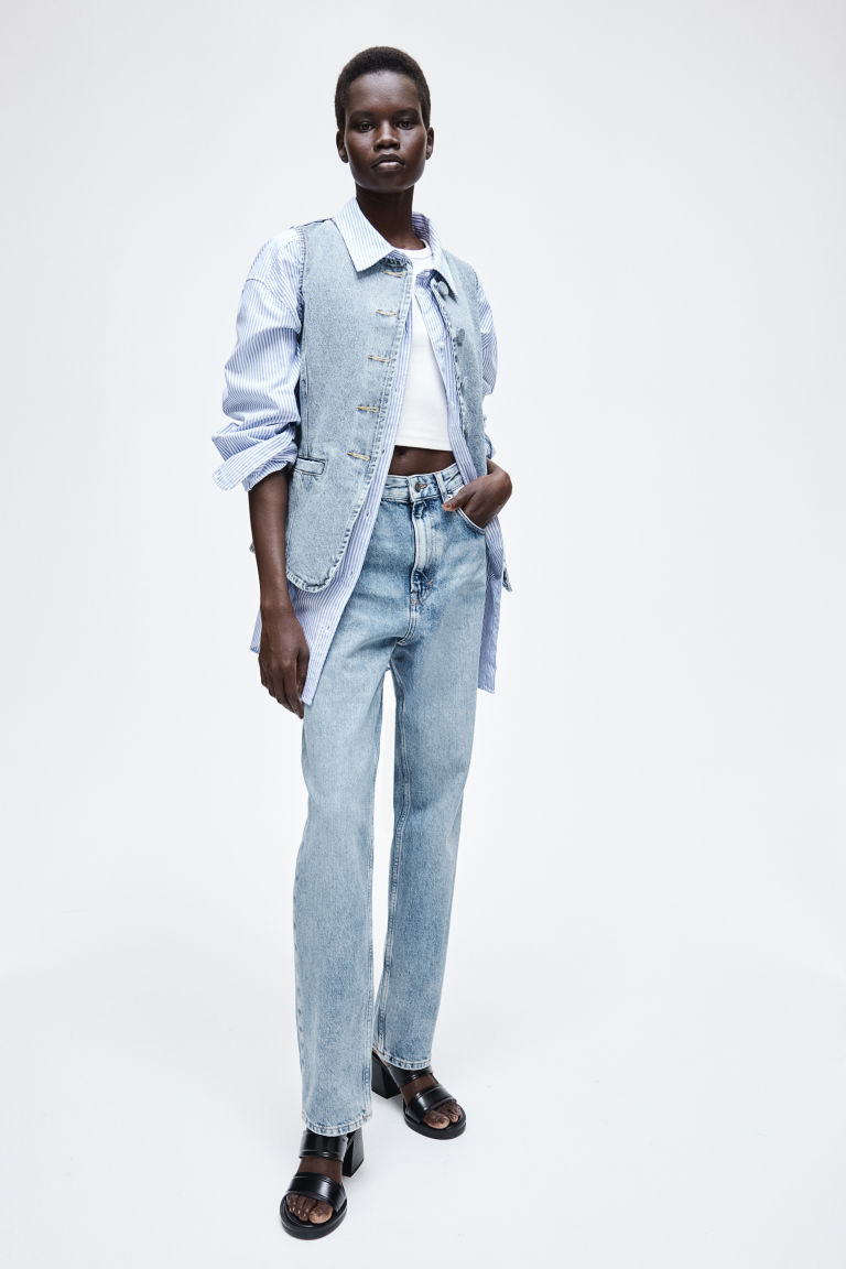 Прямые высокие джинсы H&M