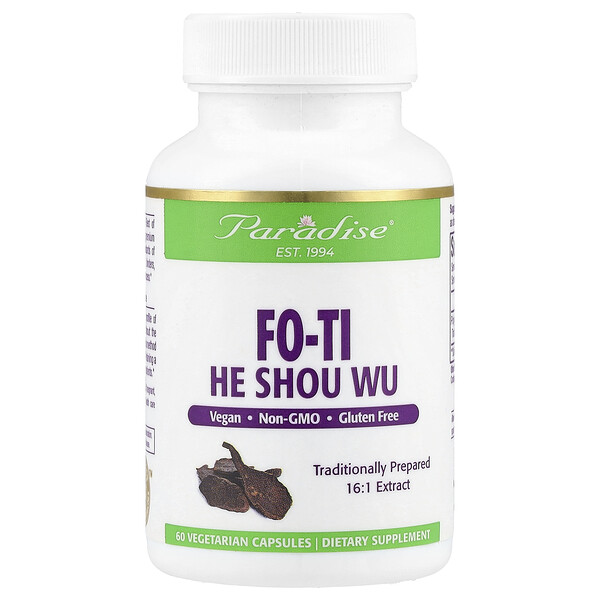 Fo-Ti (He Shou Wu) - 60 вегетарианских капсул - Paradise Herbs Paradise Herbs