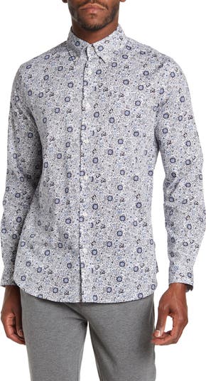 Рубашка классического кроя из эластичного хлопка с цветочным принтом Ben Sherman