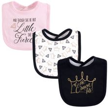 Yoga Sprout Baby Girl Cotton Bandana Bibs 3pk, Crown, One Size Yoga Sprout