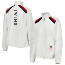 Women's G-III 4Her by Carl Banks White Minnesota Twins Red Flag Full-Zip Track Jacket In The Style