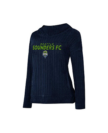 Женская темно-синяя футболка с капюшоном и длинными рукавами Seattle Sounders FC Linger Concepts Sport