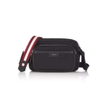 Code Leather-Trimmed Crossbody Bag BALLY
