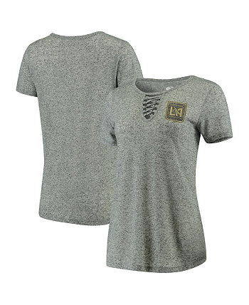 Женская серая футболка со шнуровкой LAFC Podium Concepts Sport