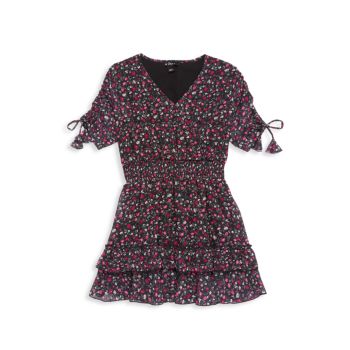 Присборенное платье с цветочным принтом для маленьких девочек и девочек Flowers By Zoe