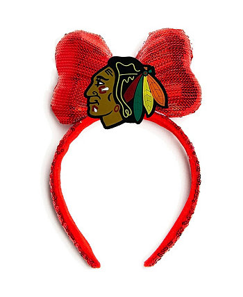 Женская красная повязка на голову с логотипом Chicago Blackhawks Cuce