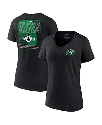 Женская черная футболка с v-образным вырезом и v-образным вырезом, чемпионы Восточной конференции «Бостон Селтикс 2022» Fanatics