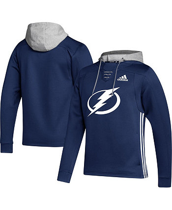 Мужской синий пуловер с капюшоном Tampa Bay Lightning Skate Lace Team Adidas
