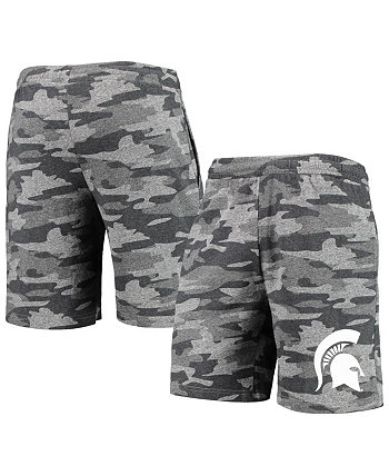 Мужские угольно-серые шорты для отдыха Michigan State Spartans с камуфляжным принтом Terry Jam Concepts Sport