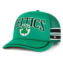 Men's '47 Kelly Green Boston Celtics Sidebrand Stripes Trucker Adjustable Hat Unbranded