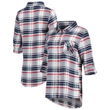 Женская спортивная темно-синяя/красная ночная рубашка на пуговицах Houston Texans Accolade Flannel с длинными рукавами Unbranded