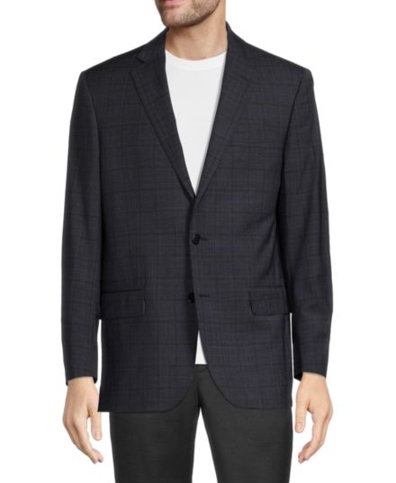 Спортивное пальто Regent Fit Windowpane из смесовой шерсти Brooks Brothers
