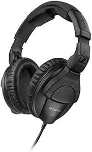 Sennheiser Professional HD 280 PRO Over-Ear Monitoring Headphones and Amazon Basics Standard XLR Male to Female Balanced Microphone Cable, Durable & Flexible, Noise-Cancelling - 6 Feet, Black Sennheiser