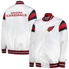 Мужская стартовая белая атласная университетская куртка с длинными кнопками Arizona Cardinals Starter