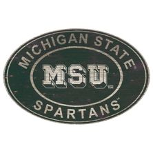 Овальный настенный знак "Спартанское наследие штата Мичиган" Fan Creations
