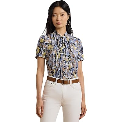 Floral Georgette Puff Sleeve Shirt LAUREN Ralph Lauren