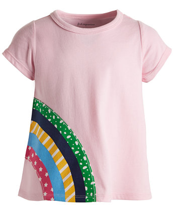 Хлопковая футболка с радужным коллажем для маленьких девочек, созданная для Macy's First Impressions