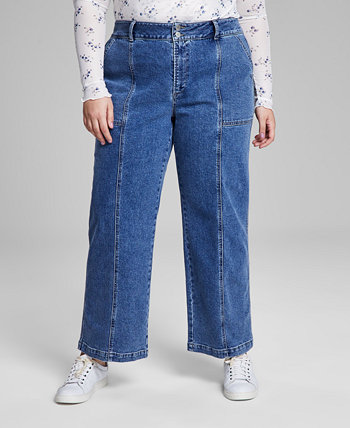 Прямые джинсы со швом спереди больших размеров And Now This