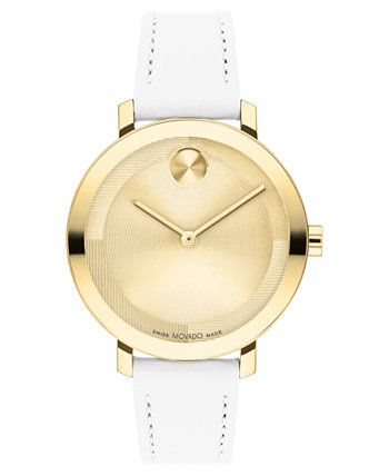 Женские часы Swiss Bold Evolution 2.0 с белым кожаным ремешком, 34 мм Movado