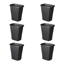 Sterilite 10519006 3 Gallon Ultra Plastic Wastebasket Trash Can, Black (6 Pack) Sterilite