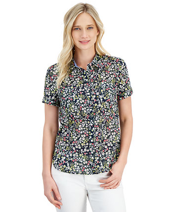 Женская хлопковая рубашка с цветочным принтом Nautica Jeans