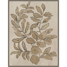 Amanti Art Leaves Sketches I Framed Canvas Wall Art Amanti Art