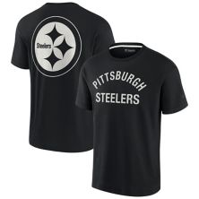 Unisex Fanatics Signature Black Pittsburgh Steelers Super Soft Short Sleeve T-Shirt Unbranded