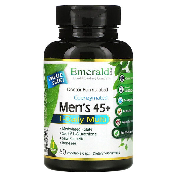 Coenzymated Men's 45+ 1-Daily Multi, 60 растительных капсул Emerald Labs