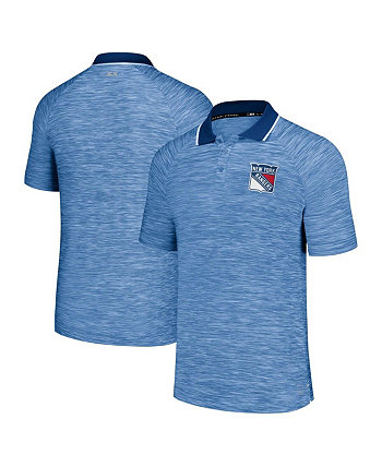 Мужская синяя рубашка-поло реглан New York Rangers Strategy MSX by Michael Strahan