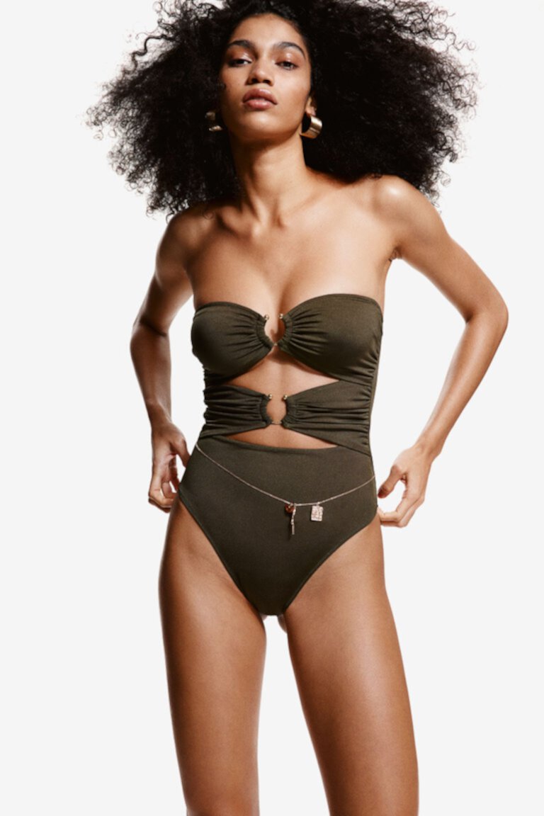 Padded-cup High-leg Bandeau Swimsuit H&M