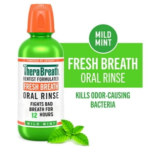 TheraBreath Fresh Breath Mouthwash, Mild Mint, Alcohol-Free Mouthwash for Adults, 16 fl oz TheraBreath