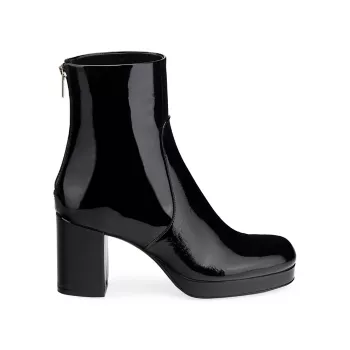 Betty 76MM Patent Leather Back-Zip Ankle Boots AGL