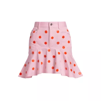 Polka Dot Ruffle Miniskirt AREA