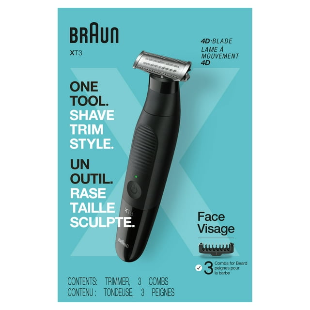 Braun Series XT3 - Beard Trimmer, Shaver, Electric Razor for Men, Manscaping Kit, XT3000 Braun