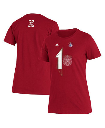 Женская красная футболка Бавария Мюнхен 2022 Deutscher Meister Adidas