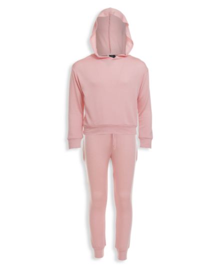 ​Little Girl&#8217;s &amp; Girl's 2-Piece French Terry Hoodie &amp; Joggers Set Cover Girl
