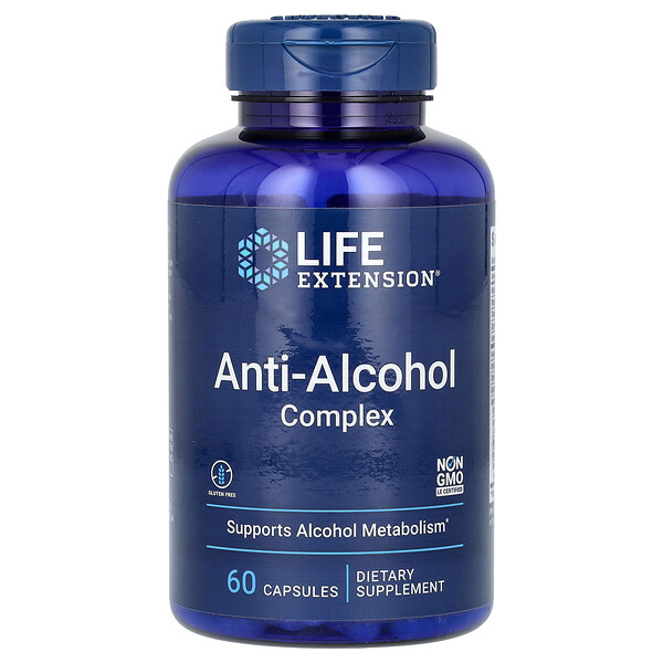Антиалкогольный комплекс, 60 капсул Life Extension