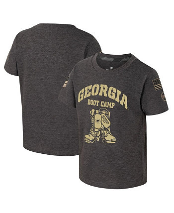 Угольная футболка Georgia Bulldogs OHT для мальчиков и девочек в военном стиле с надписью «Boot Camp» Colosseum