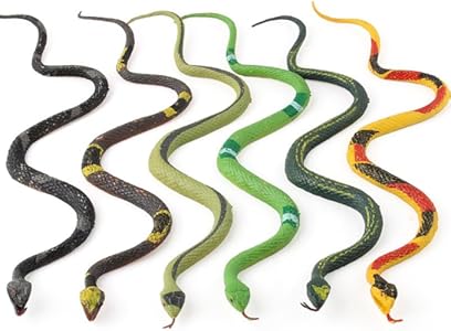 Cooplay 6PCS Fake Snakes Plastic Fake Animals Toy April Fools Christmas Halloween Party Gags Gifts Prank Joke Funny Kit for Adults Cooplay