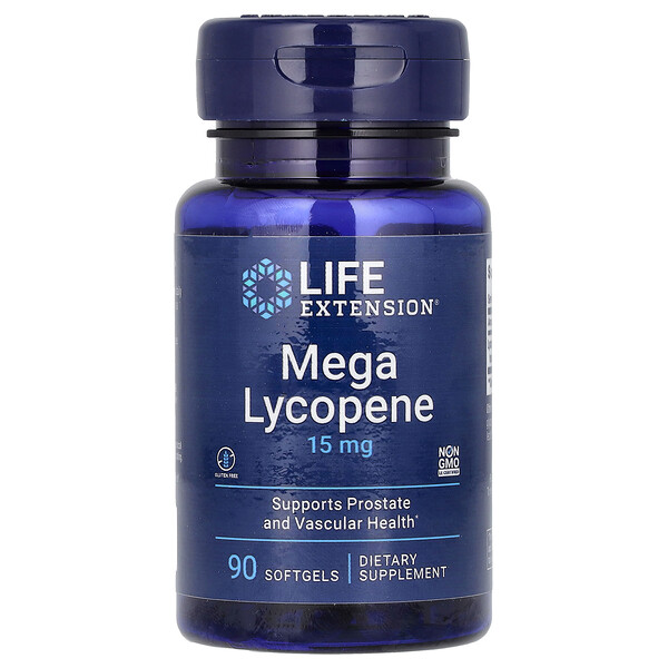 Мега ликопин, 15 мг, 90 мягких таблеток Life Extension