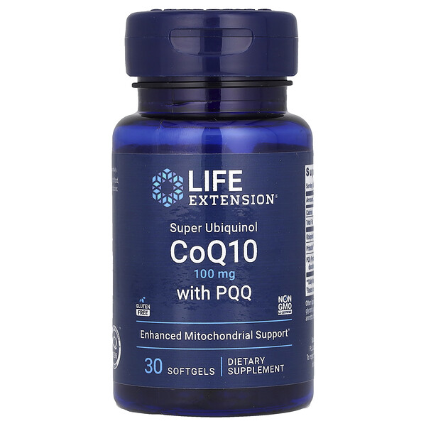 Супер убихинол CoQ10 с PQQ, 100 мг, 30 мягких таблеток Life Extension