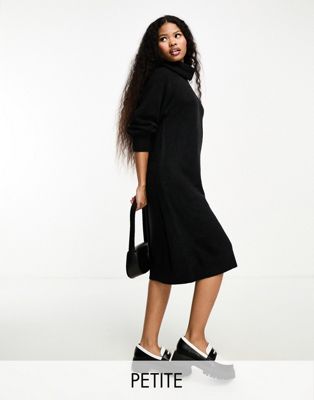 Черное вязаное платье макси с высоким воротником Vero Moda Petite VERO MODA