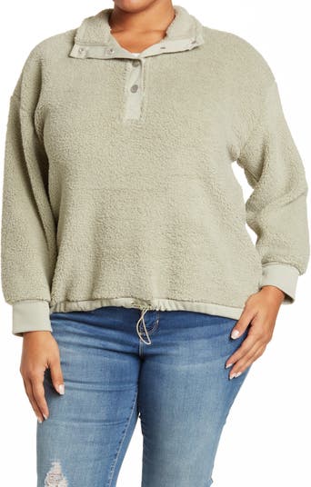 Пуловер с воротником-стойкой из искусственной овчины Shelley C & C California