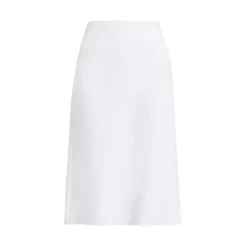 Easy Slip Linen-Blend Skirt Vince