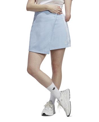 Женская короткая юбка с запахом Adicolor Classics с 3 полосками Adidas