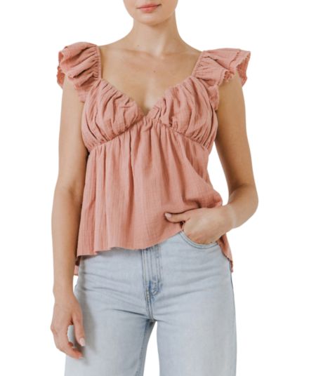 Sweetheart-Neck Top Free the Roses